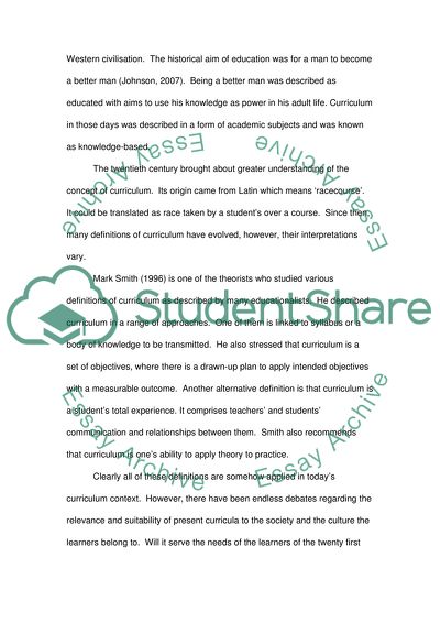 Towards a Learners Curriculum