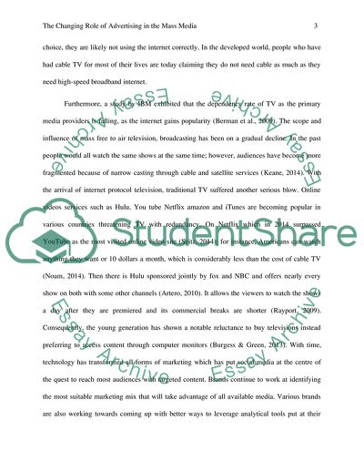 The Changing Role of Advertising in the Mass Media