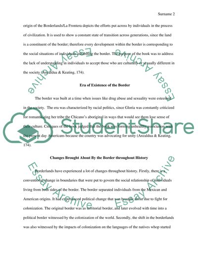 Gloria Anzalduas Borderlands/La Frontera: The New Mestiza