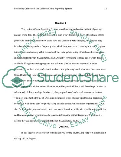 Predicting Crime with the Uniform Crime Reporting System