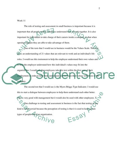 The Role of Testing and Assessment in Small Business