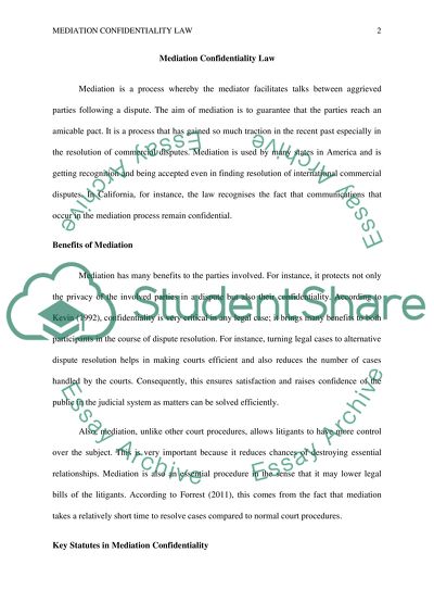 Mediation Confidentiality Law