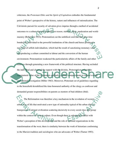 Webers Rational Theory: from Traditionalism to Modernity