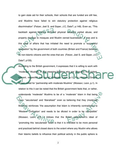 Compare and Contrast the British and French Approach to Integration, with Specific Reference to Islam