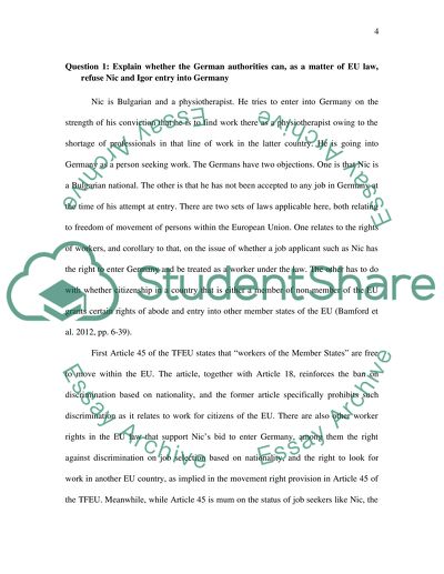 Free Movement of a Person