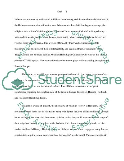 Development of Modern Yiddish Culture