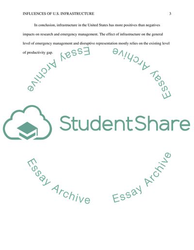 Influences of the US Infrastructure