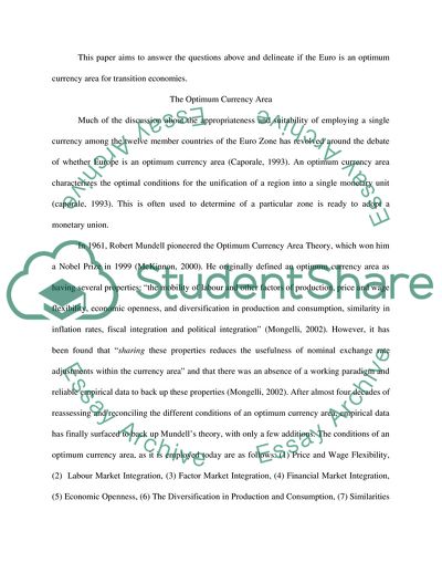What Will Be the Advantages and Costs to Transition Economies of Replacing their Currencies by the Euro