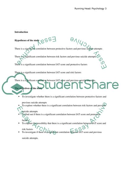 Correlation Between Protective Factors and Previous Suicide Attempts