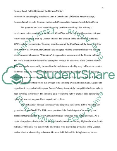 Opinion of the German Military