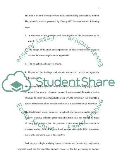 Psychology as the Study of the Mind or the Soul