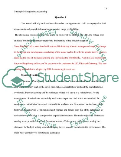 Financial Management and Strategic Management Accounting