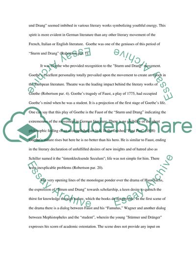Sturm und Drang Movement in the Context of Goethes Faust
