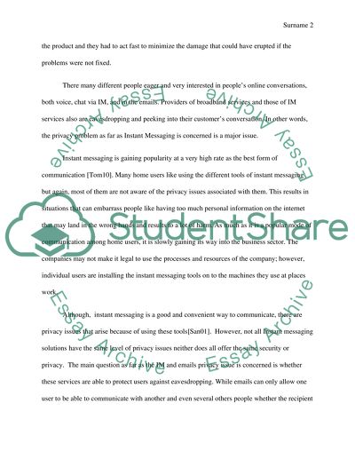 Privacy Issue Problems for Emailing, AIM and MSN