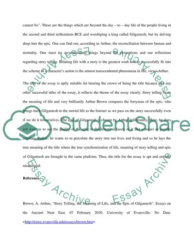 Storytelling, the Meaning of life and The Epic of Gilgamesh