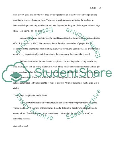 Analysis of Email Usage