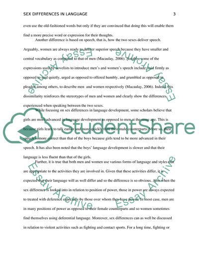 Differences in the Manner in Which Men and Women Use Language