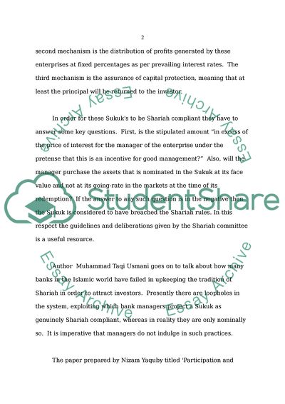 Sukuk and Screening of Stocks