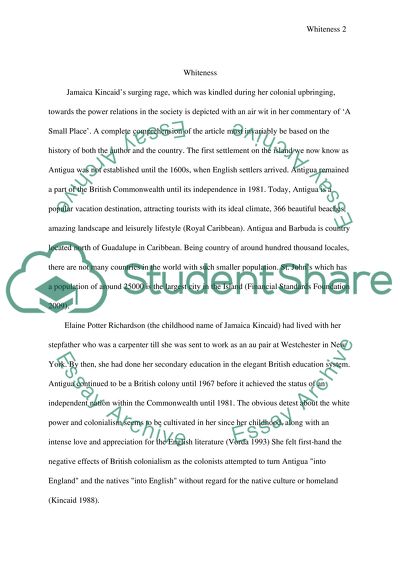 Whiteness: Jamaica Kincaid