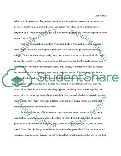 Building on the Work of Others as an Integral Part of Originality