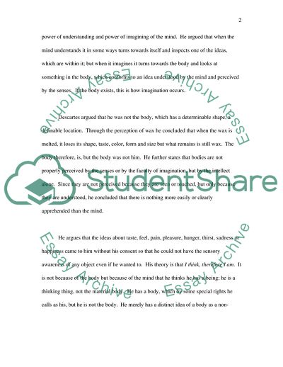 Descartes Theory of the Relation Between the Mind and Body