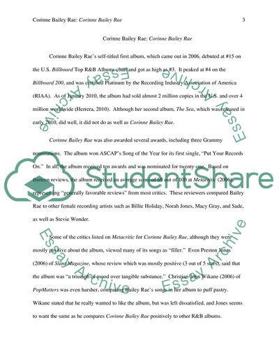 The Assessments about the Album of Corinne Bailey Rae