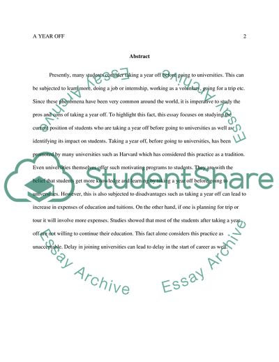 High School Graduates Should Take a Year Off Before Entering University