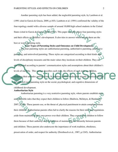 Parenting styles and effects on children