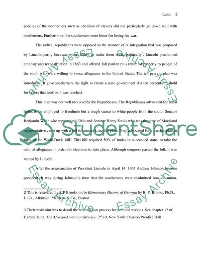 Who Supported Radical Reconstruction