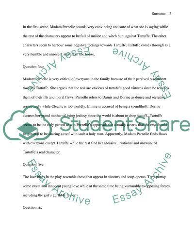 Analysis of Tartuffe Play