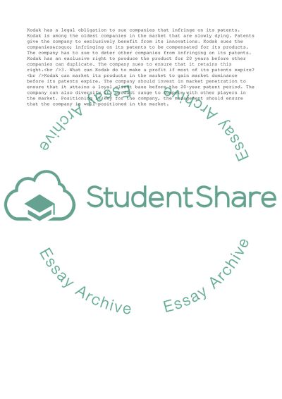 Why Does Kodak Have to Sue Companies That Infringe on Its Patents