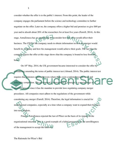 Pfizers Unsuccessful Takeover of Astrazeneca