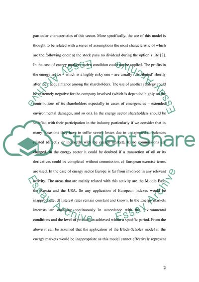 Black and Scholes Model