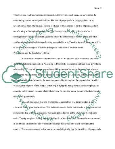 Psychological effects of Propaganda in relation to Totalitarianism