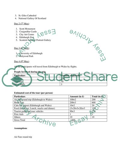 Organizing a trip to Edingburgh