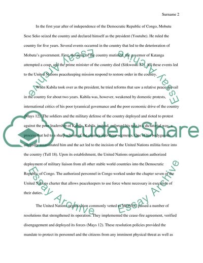 The Peace Keeping Mission of United Nations