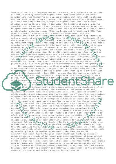 Touched by nonprofit organizations