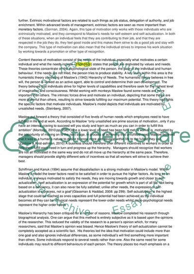 Marlows Hierarchy of Needs