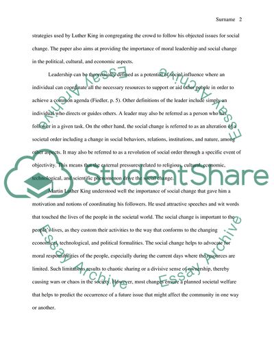 Social Change due to Martin Luther King