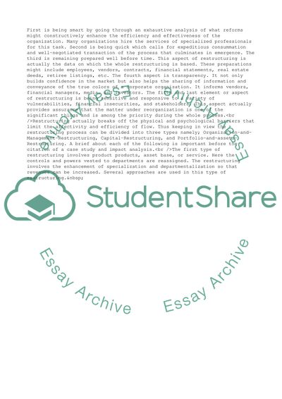Impact on Corporate Restructuring Finance