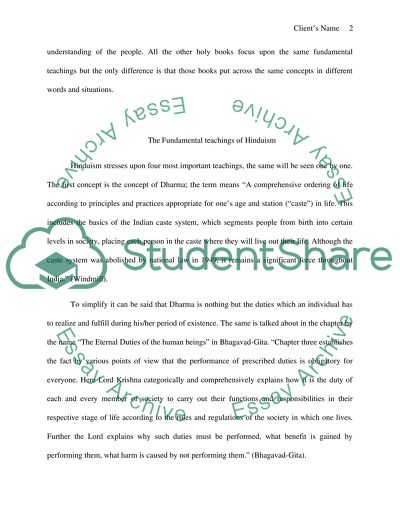 The Fundamental Teachings of Hinduism