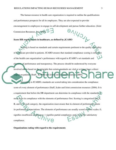 Regulations Impacting Human Recourses Management