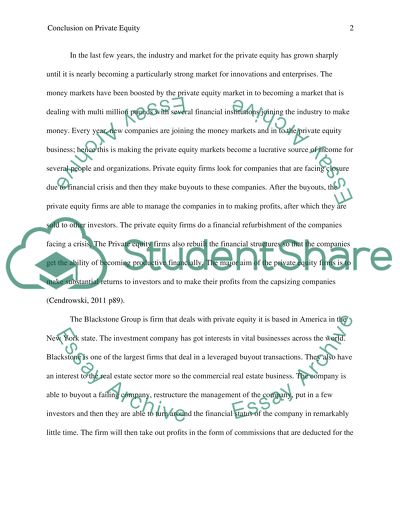 Conclusion on Private Equity