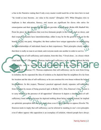 The Rule of Self-Reliance in the Nineteenth Century Literature