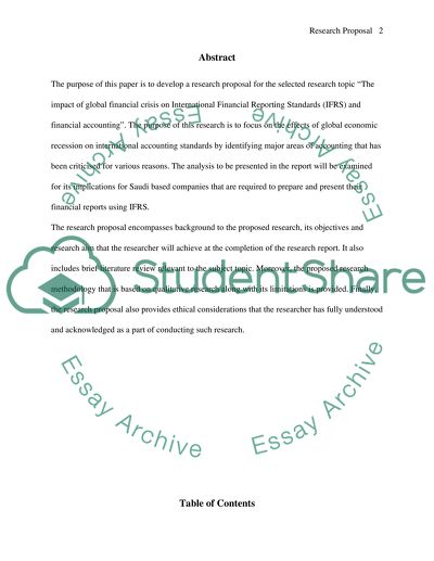 The Impact of Global Financial Crisis on International Financial Reporting Standards