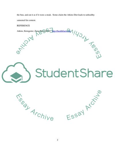 Ketogenic Diet, the Zone Diet and the Atkins Diet