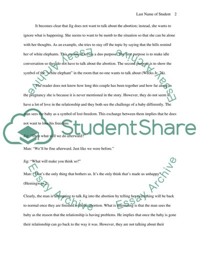 Personal / psychological conflict on the characters in Hills Like White Elephants