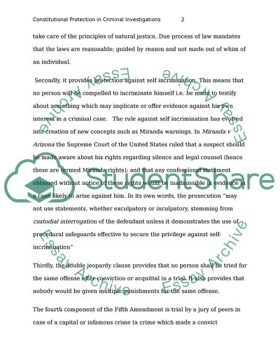 The Protections Provided by the Constitution