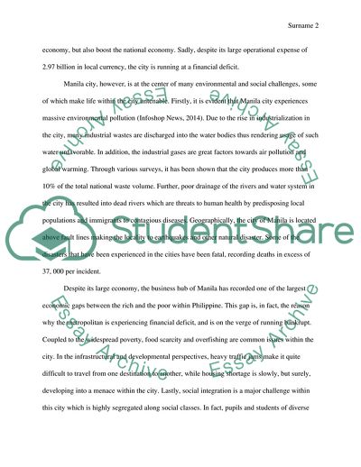 Investigation on Urban Planning in Manila in the Philippine