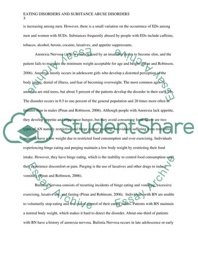 Eating Disorders and Substance Abuse Disorders